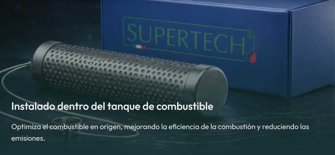 Dispositivo SUPERTECH instalado dentro del tanque de combustible