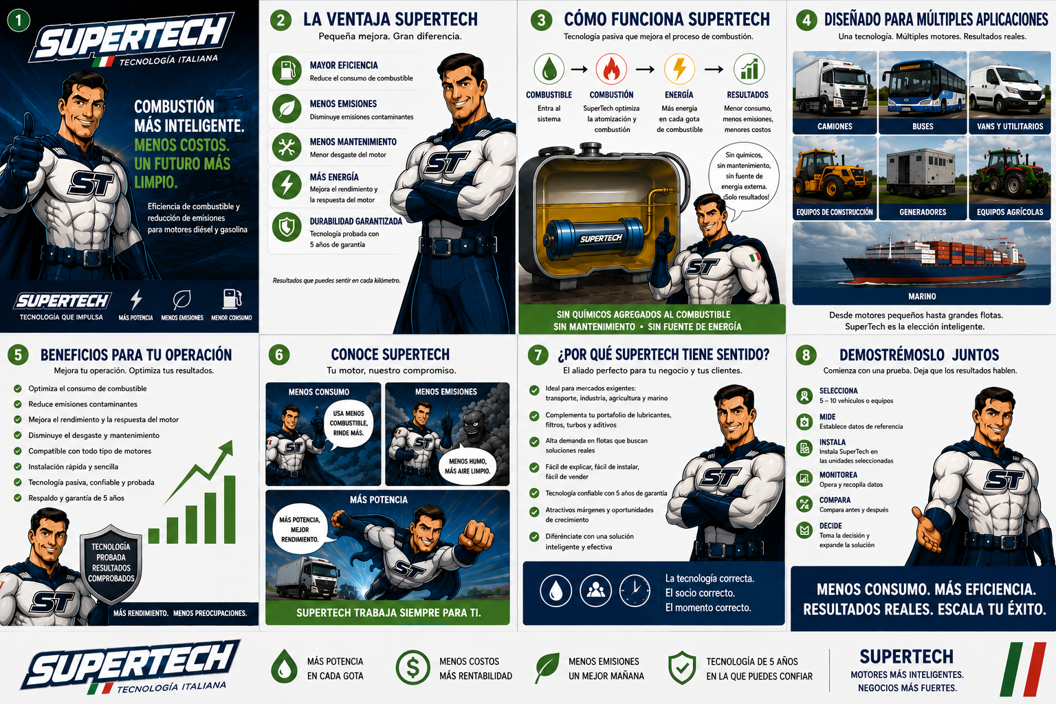 Guía visual SUPERTECH en español: funcionamiento, beneficios, aplicaciones y evaluación en flotas
